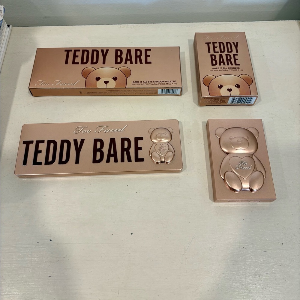 Too Faced Teddy Bear Bear it all eyeshadow palette and Bronzer